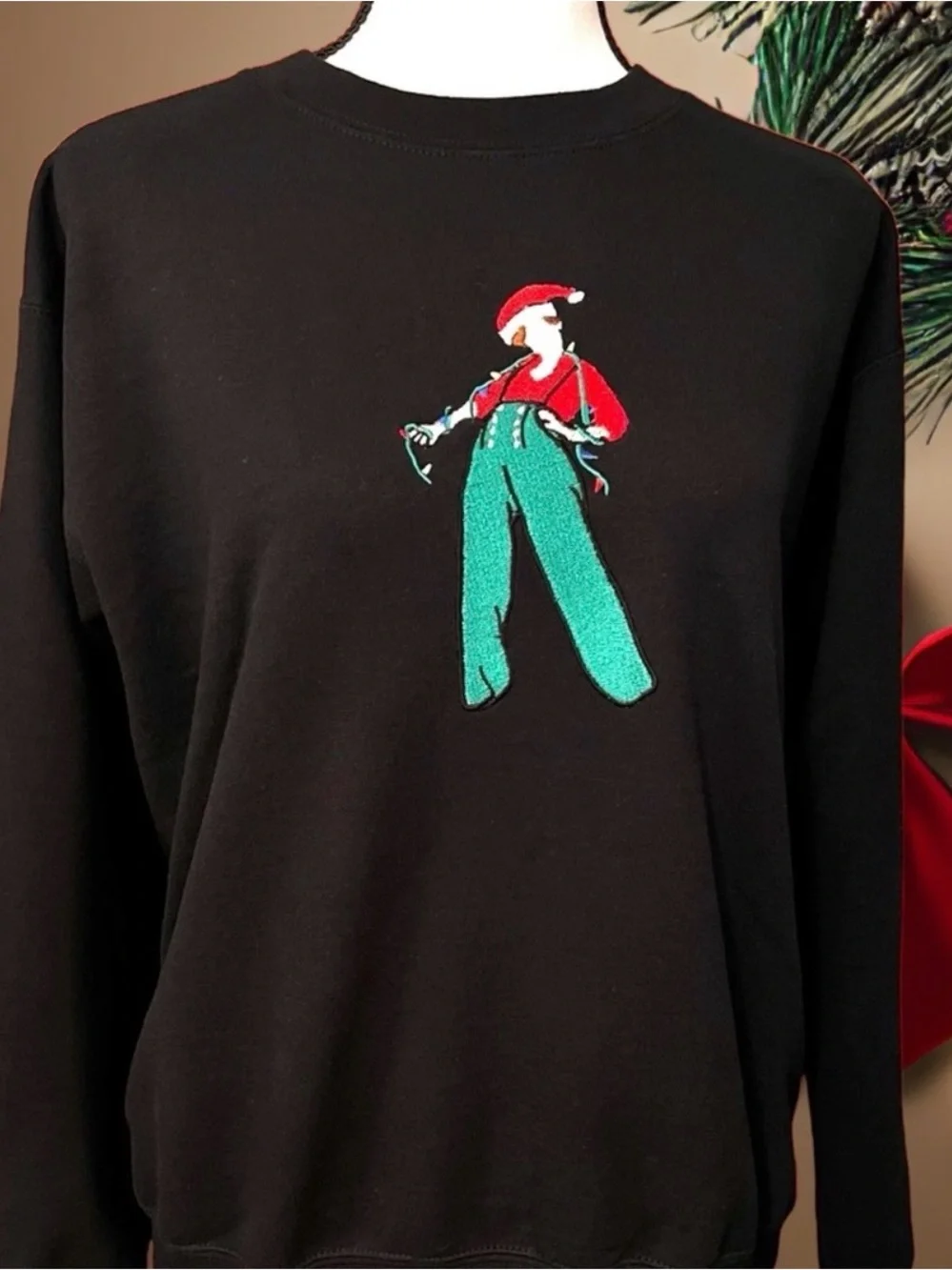 Harry Styles Fine Line Christmas Embroidered Sweatshirt - Black - Unisex S - Picture 4 of 14